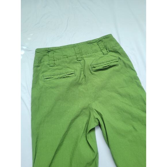 Maeve by Anthropologie Naomi Wide Leg Flare Linen Blend Pants Size 6 Green Retro - Picture 9 of 10